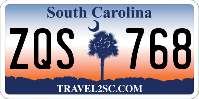 SC license plate ZQS768