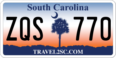 SC license plate ZQS770