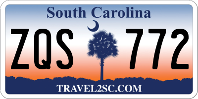SC license plate ZQS772