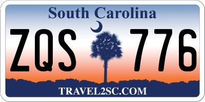 SC license plate ZQS776