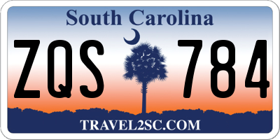 SC license plate ZQS784