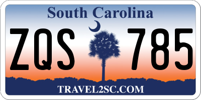 SC license plate ZQS785
