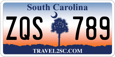 SC license plate ZQS789