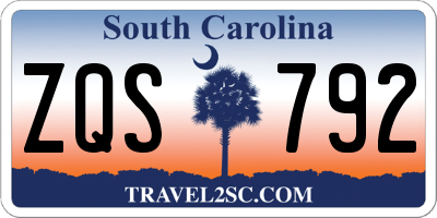 SC license plate ZQS792