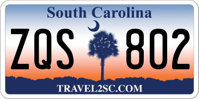 SC license plate ZQS802