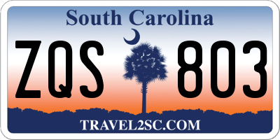 SC license plate ZQS803