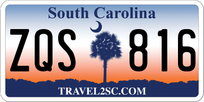 SC license plate ZQS816
