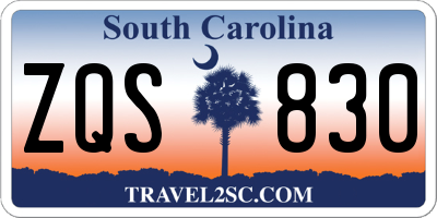 SC license plate ZQS830
