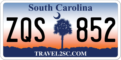 SC license plate ZQS852