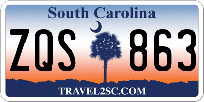 SC license plate ZQS863