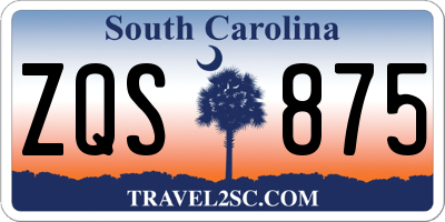 SC license plate ZQS875