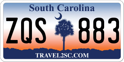 SC license plate ZQS883