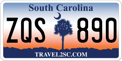 SC license plate ZQS890