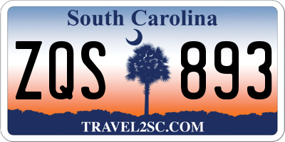 SC license plate ZQS893