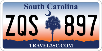 SC license plate ZQS897