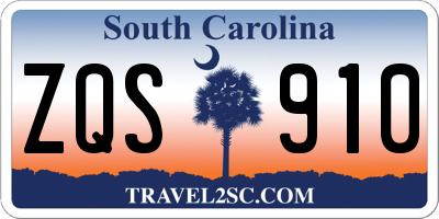 SC license plate ZQS910