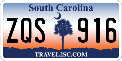 SC license plate ZQS916
