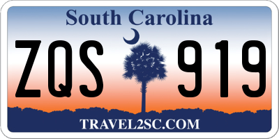 SC license plate ZQS919