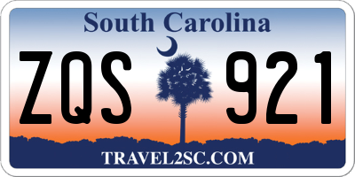 SC license plate ZQS921