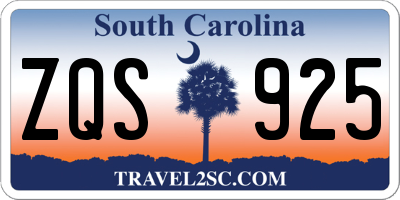 SC license plate ZQS925