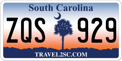 SC license plate ZQS929