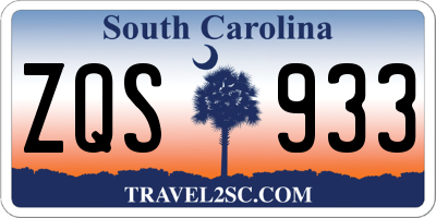 SC license plate ZQS933