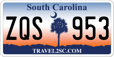 SC license plate ZQS953