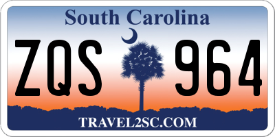 SC license plate ZQS964