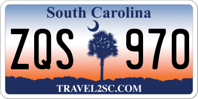 SC license plate ZQS970