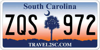 SC license plate ZQS972