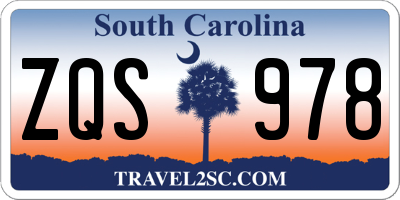 SC license plate ZQS978