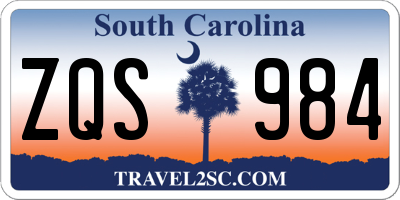 SC license plate ZQS984
