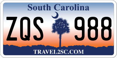 SC license plate ZQS988