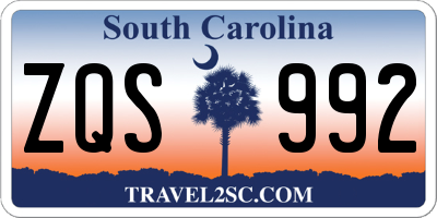 SC license plate ZQS992
