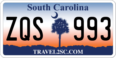 SC license plate ZQS993