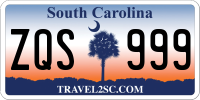 SC license plate ZQS999