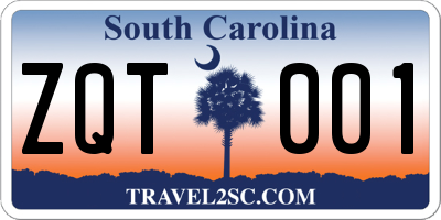 SC license plate ZQT001