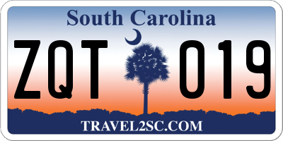 SC license plate ZQT019