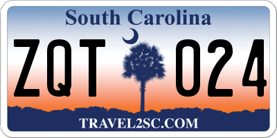SC license plate ZQT024