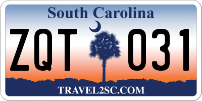 SC license plate ZQT031