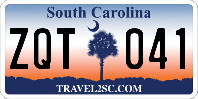 SC license plate ZQT041