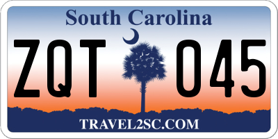 SC license plate ZQT045