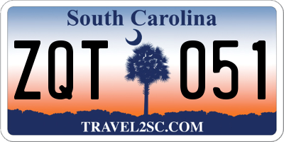 SC license plate ZQT051