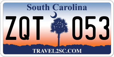 SC license plate ZQT053