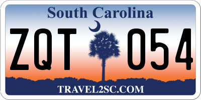 SC license plate ZQT054