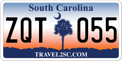 SC license plate ZQT055