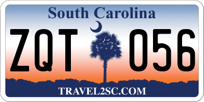 SC license plate ZQT056