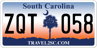 SC license plate ZQT058