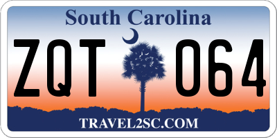 SC license plate ZQT064