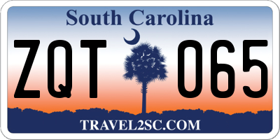 SC license plate ZQT065